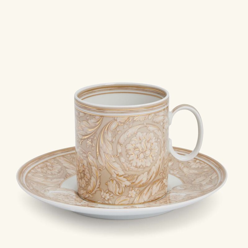 Barocco Beige Coffee Cup & Saucer versace barocco beige coffee cup saucer