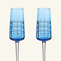 Graphik Champagne Glass Set Of 2 Blue christofle graphik champagne glass set of 2 blue