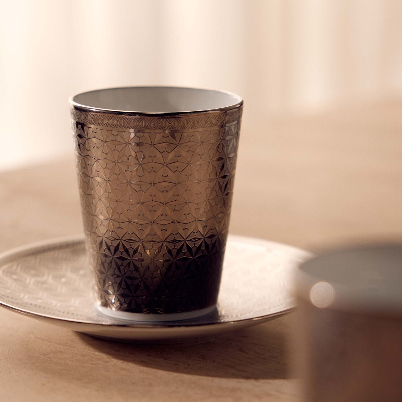 Divine Coffee Cup & Saucer Silver Set Of 2 bernardaud divine coffee cup saucer silver set of 2