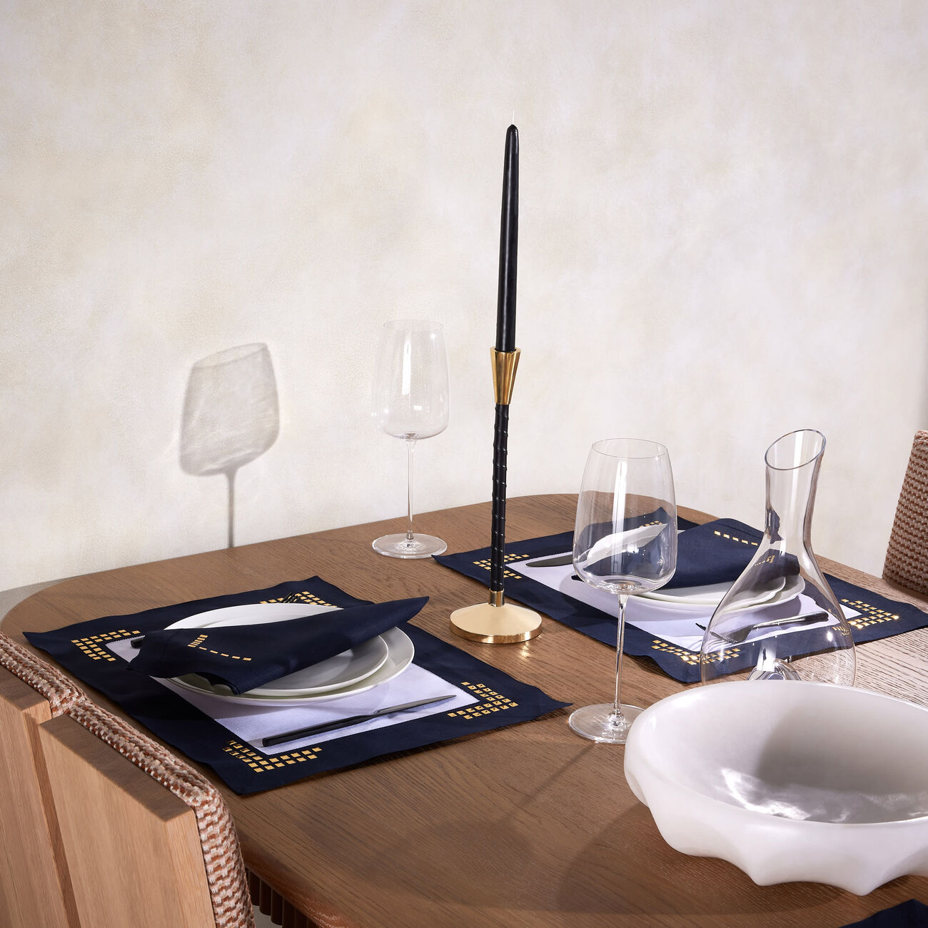 atelier houriatazi scalla placemat   napkin blue set of 4