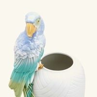 lladro macaw bird vase small white