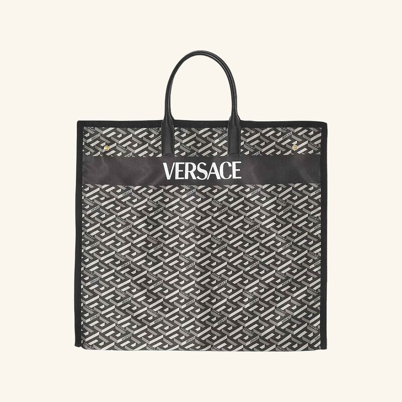 versace la greca top handle bag