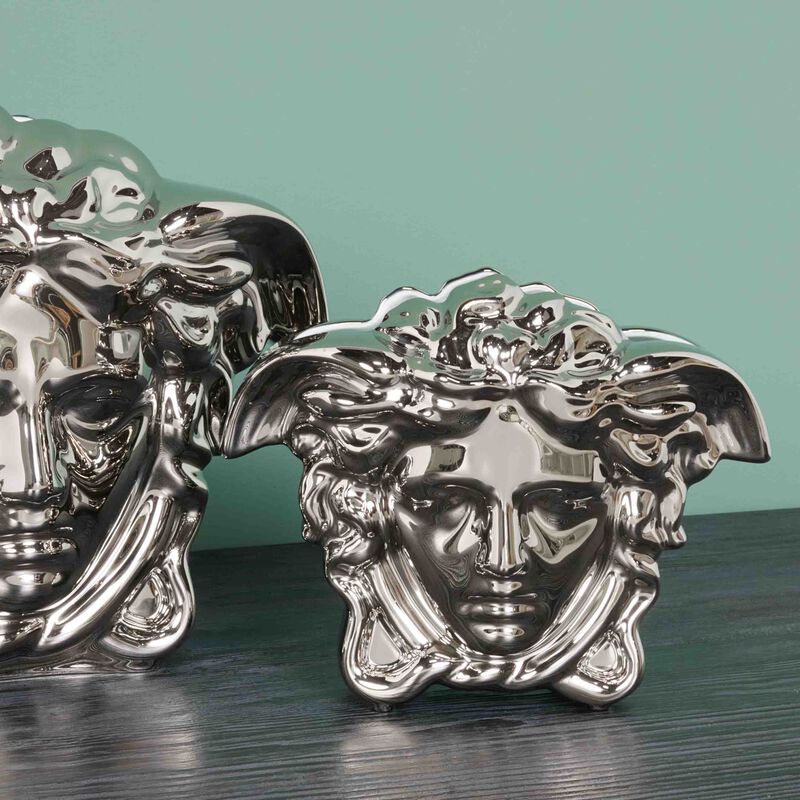 versace medusa grande vase small silver