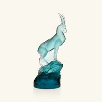 lalique terramineral ibex figurine medium blue