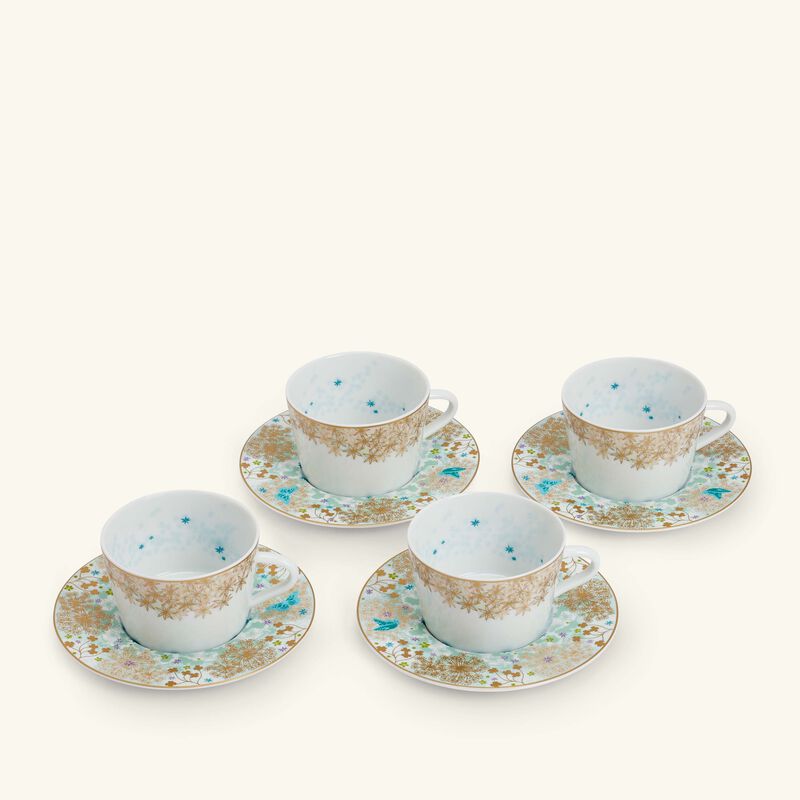 Tea Cup & Saucer Blue Set Of 4 bernardaud tea cup saucer blue set of 4