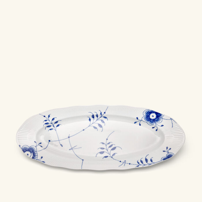 royal copenhagen blue fluted mega serving plate oval white 60 cm