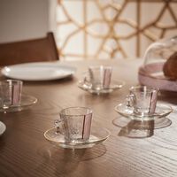 دملاج طقم نغم المؤلف من 6 فناجين للقهوة باللون الوردي