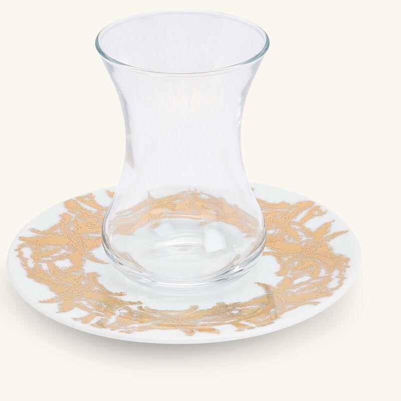 Tamrah by Razan Alazzouni Palm Arabic Tea Cup & Saucer Gold Set of 2 silsal tamrah by razan alazzouni palm arabic tea cup saucer gold set of 2