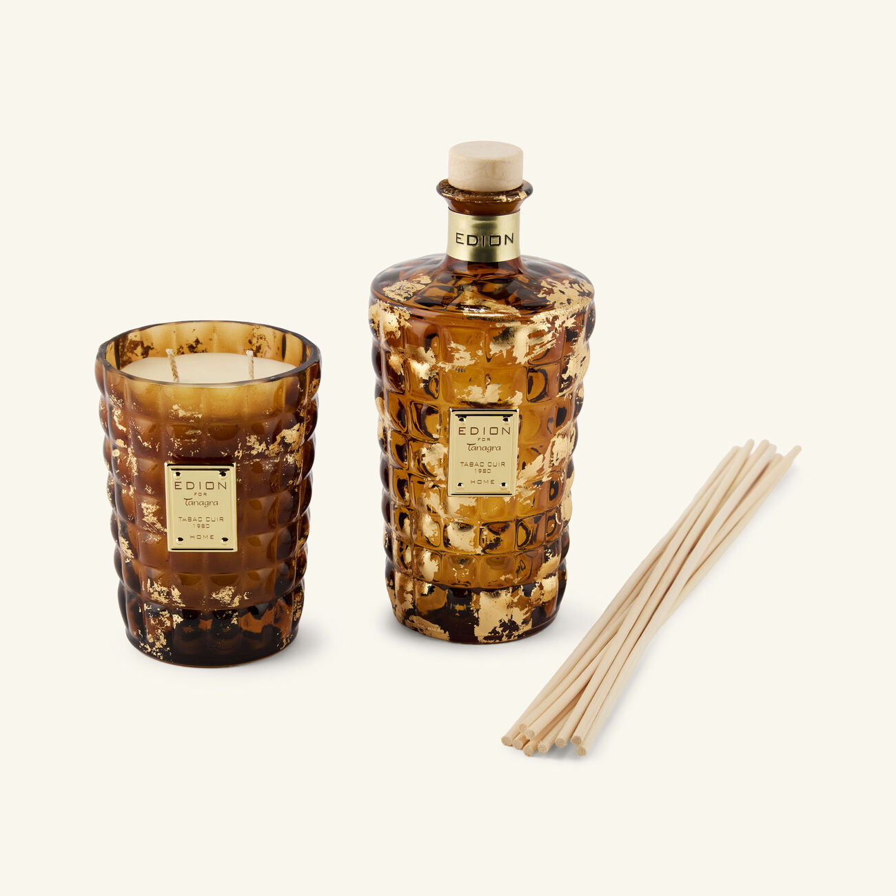 Tobacco Amber Candle & Diffuser Set edion tobacco amber candle diffuser set