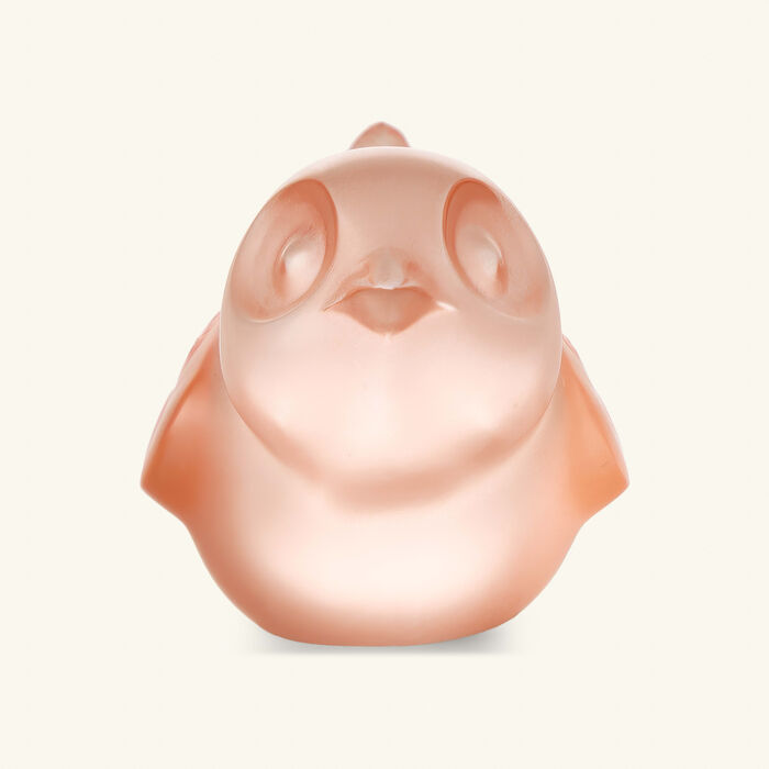 lalique piou head up sculpture small pink