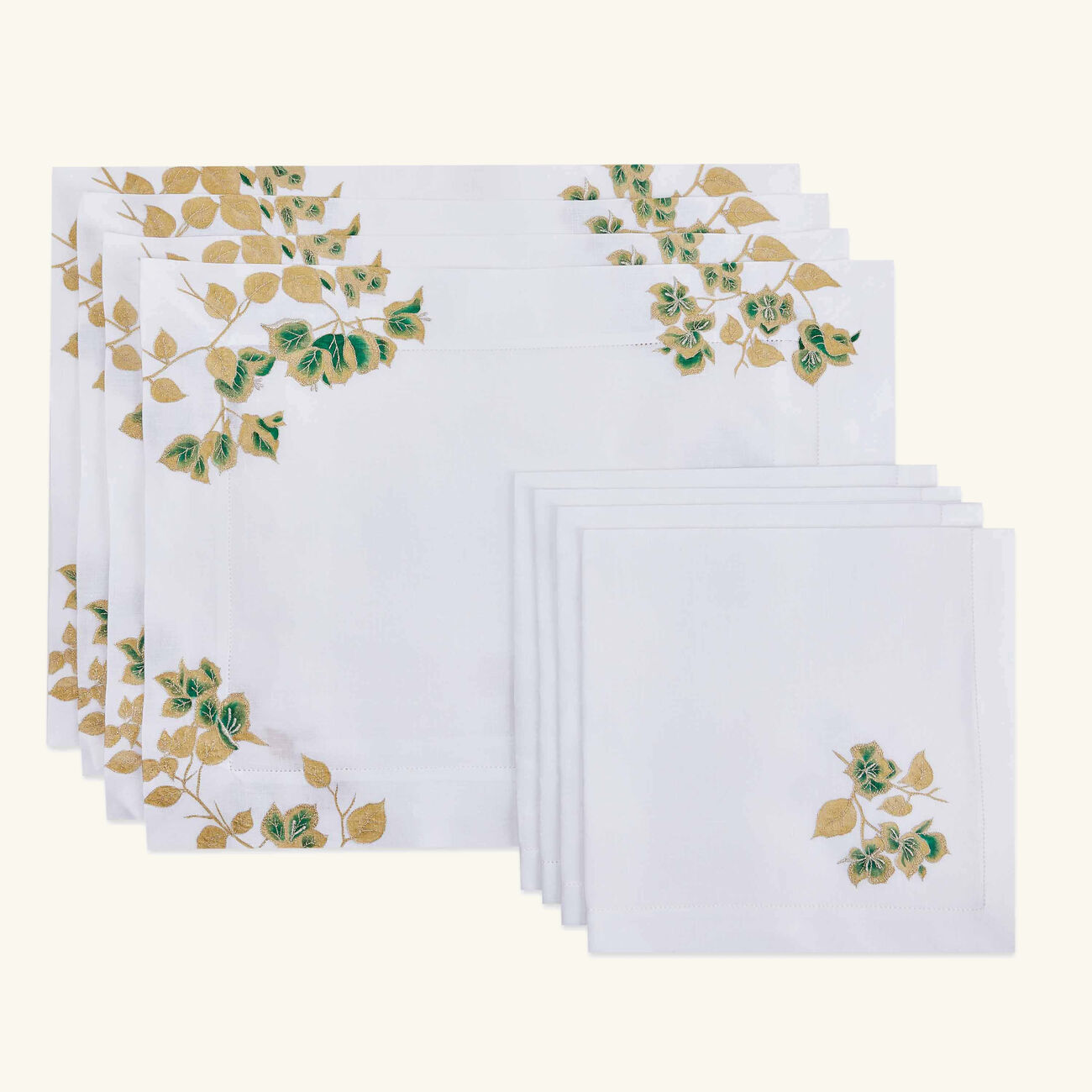 atelier houriatazi bougainviliers placemat   napkin white set of 4