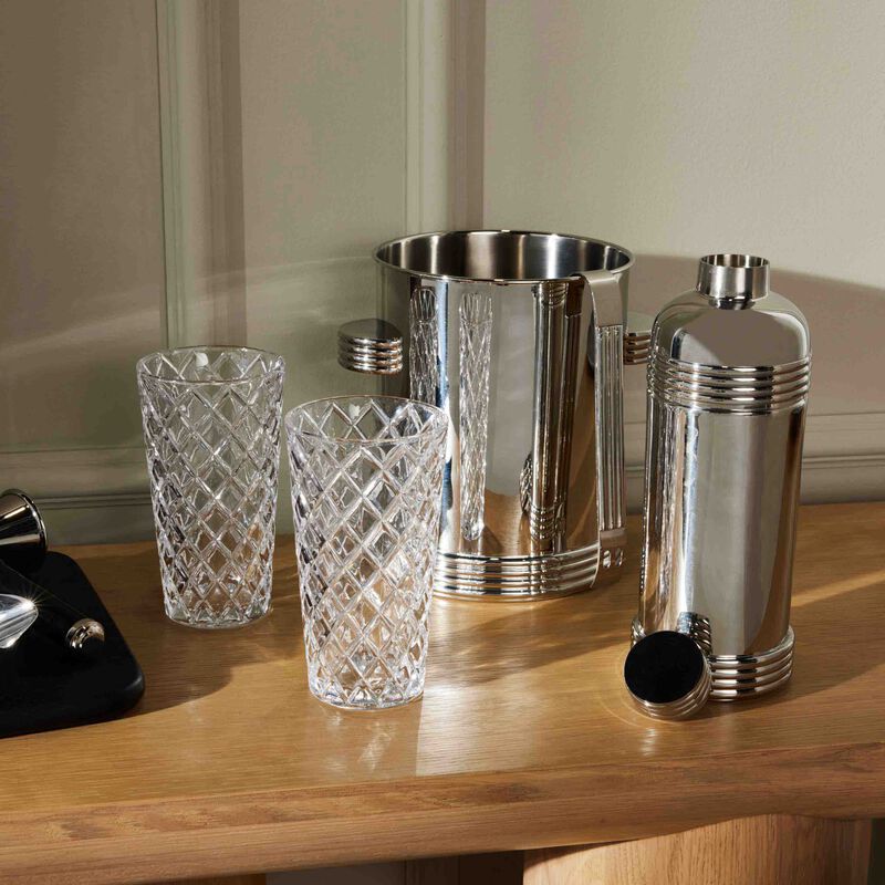 ralph lauren home thorpe ice bucket with tongs silver