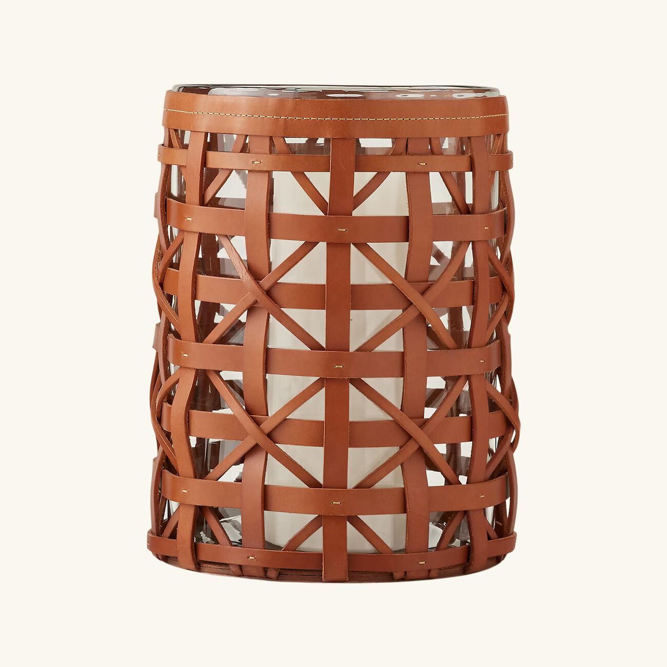 ralph lauren home preston hurricane candle holder small brown