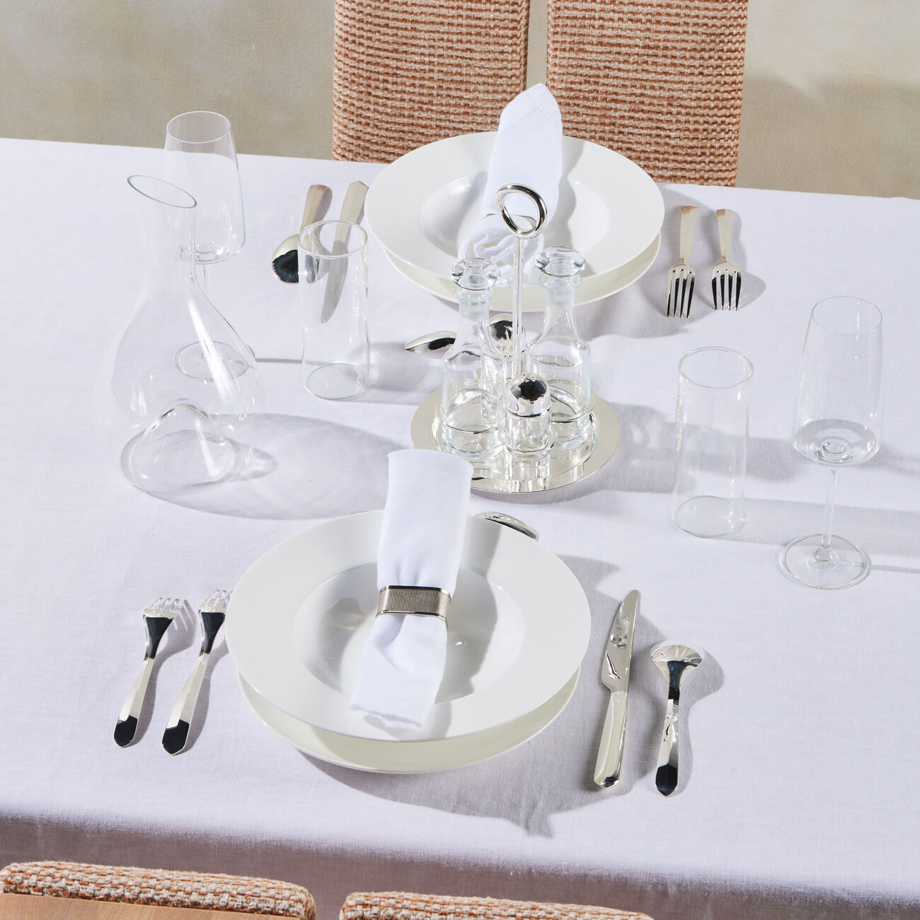 christofle infini individual 5 piece set silver plated