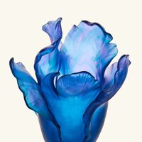 daum tulip vase medium blue