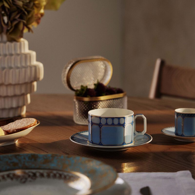 Signum Azure Tea Cup & Saucer Blue rosenthal signum azure tea cup saucer blue