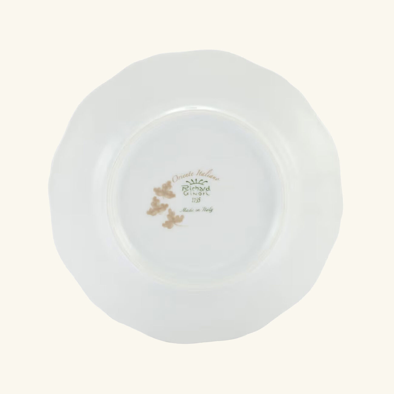ginori 1763 oriente italiano mergina bread plate round beige 17cm