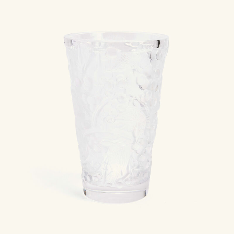 lalique merles et raisins vase small clear