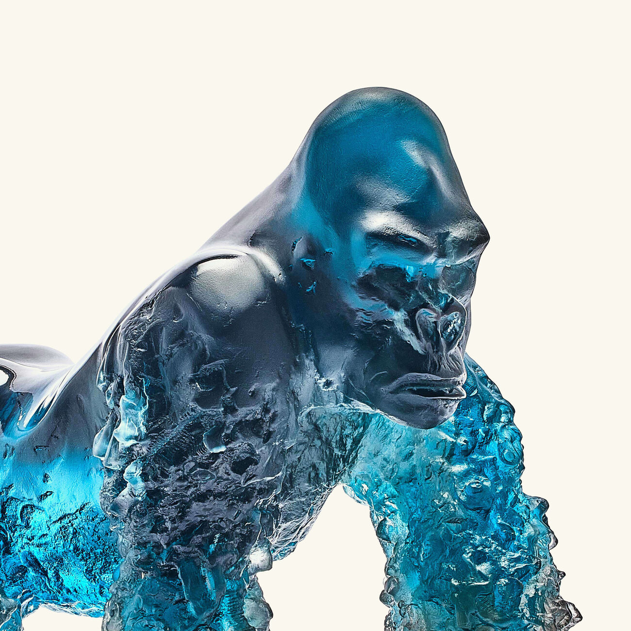 daum gorrila sculpture medium blue limited edition