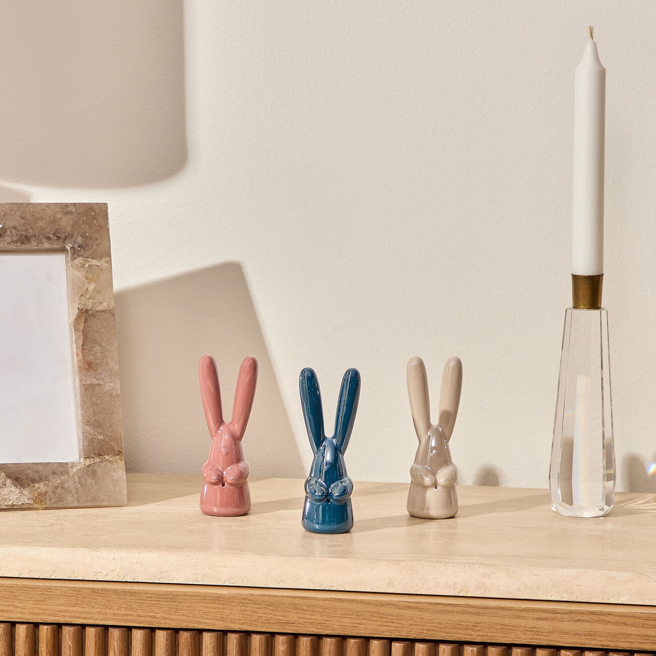 lladro bunny sculpture small blue