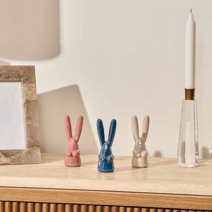 lladro bunny sculpture small blue