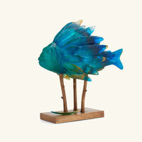 daum punky fish sculpture large blue limited edition
