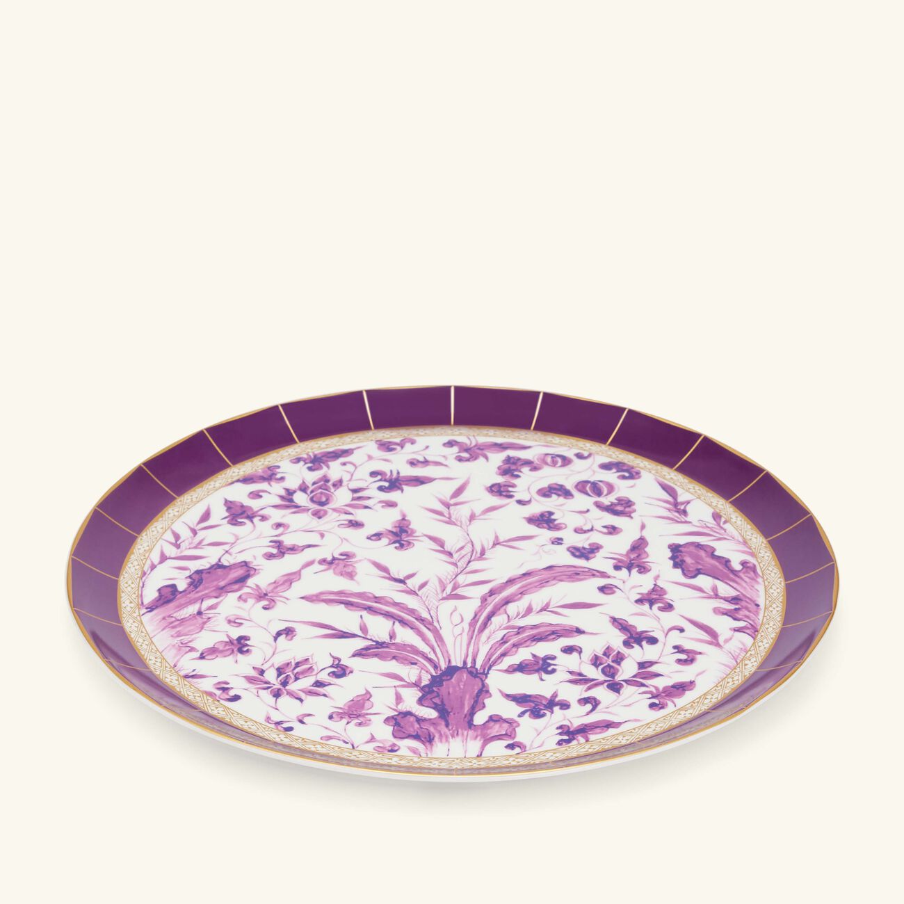 bernardaud prunus serving platter round purple