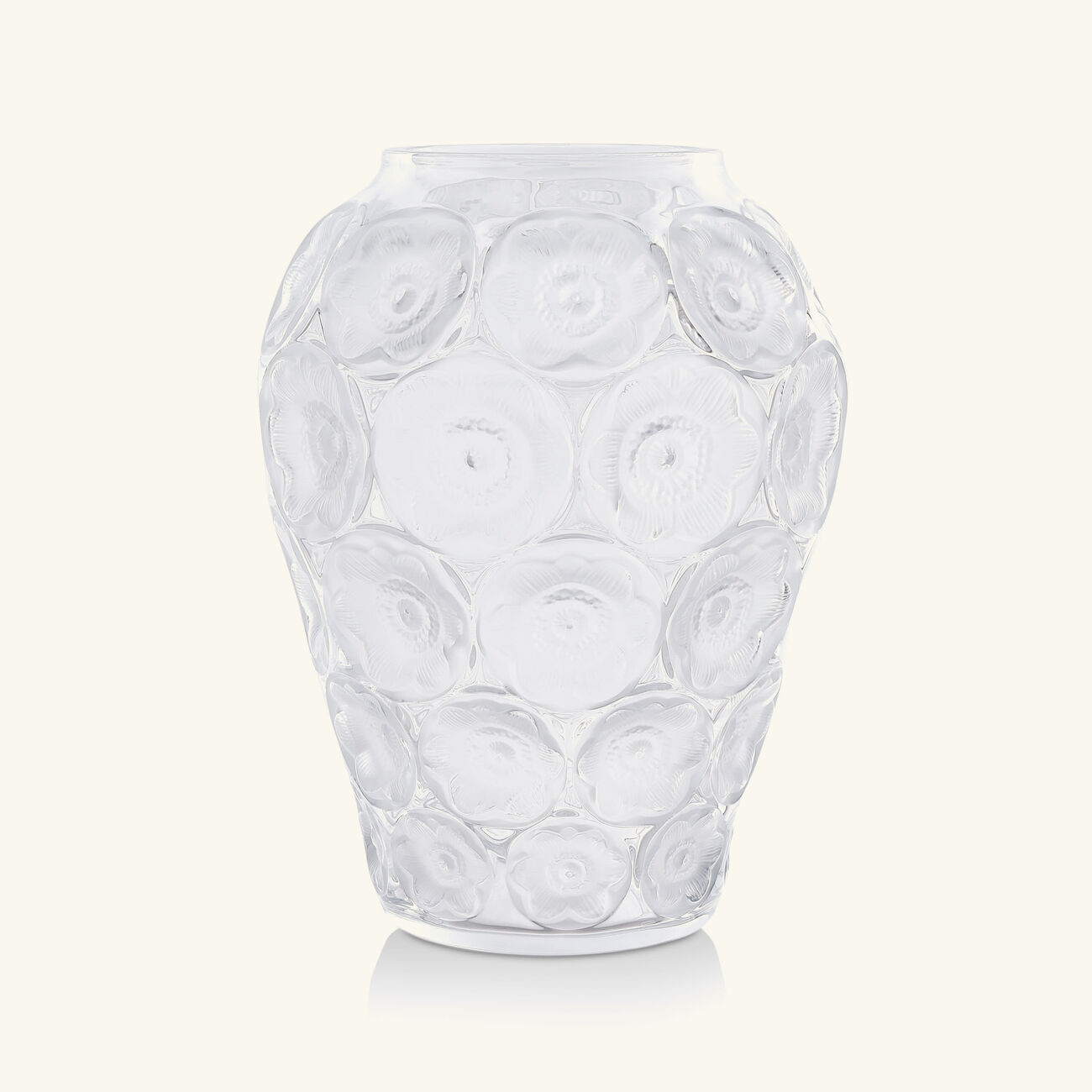 lalique anmones vase medium clear