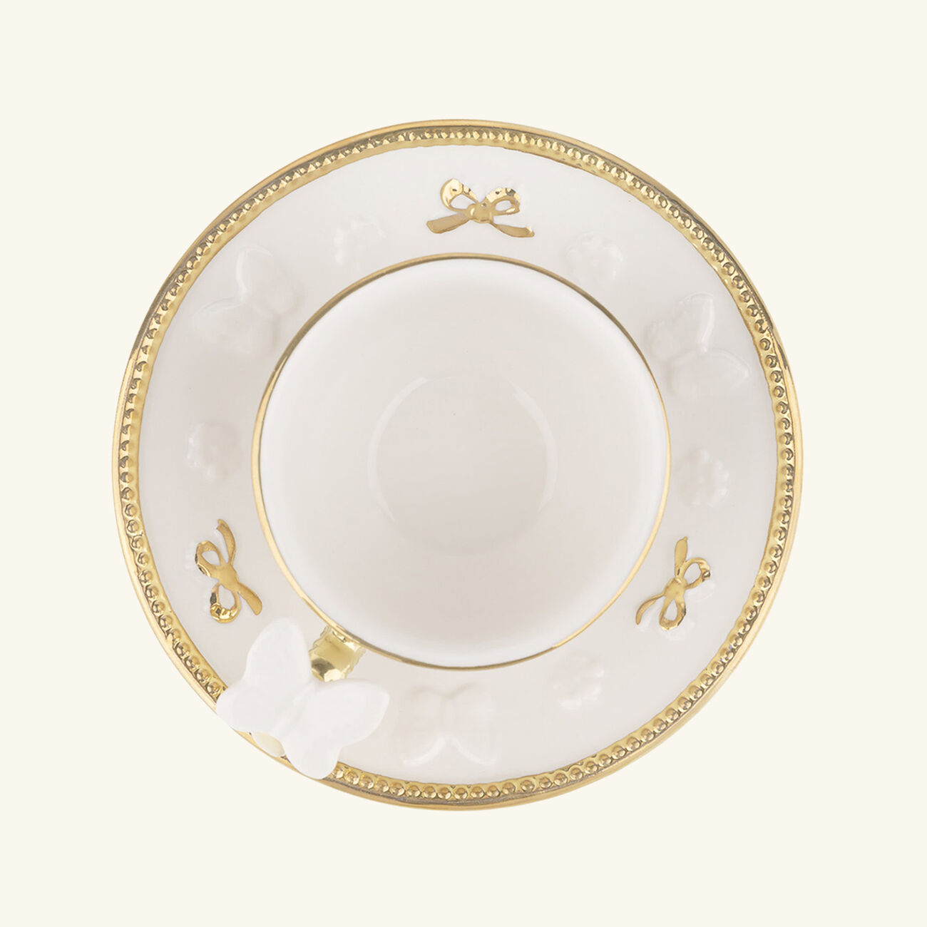 villari butterfly coffee cup saucer white