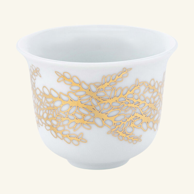 Tamrah by Razan Alazzouni Tara Arabic Coffee Cup Gold Set of 2 silsal tamrah by razan alazzouni tara arabic coffee cup gold set of 2