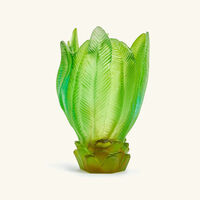 daum palm beach vase small green