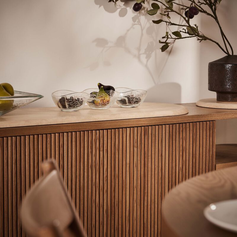 dimlaj thuluth divider serving bowl clear 39cm