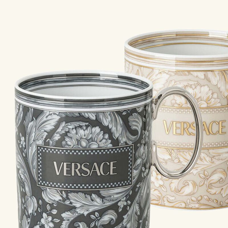 Barocco Haze & Beige Mug Set of 2 versace barocco haze beige mug set of 2