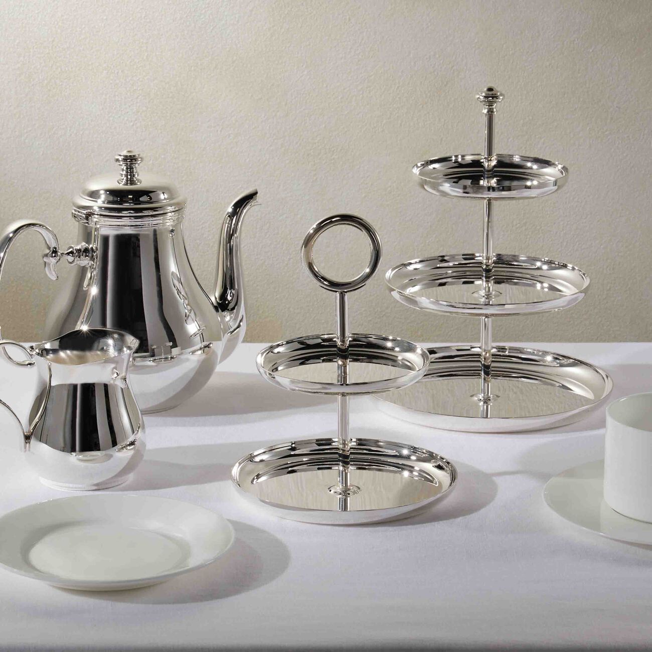 christofle vertigo cake stand silver plated