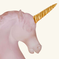 daum unicorn sculpture medium pink limited edition