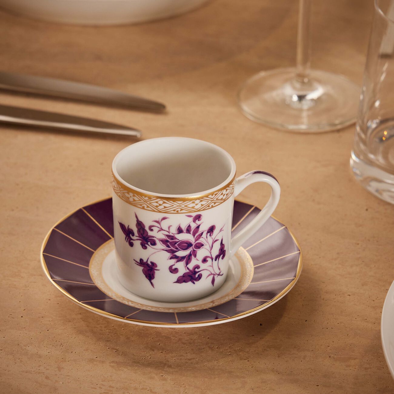bernardaud coffee cup saucer pink set of 2
