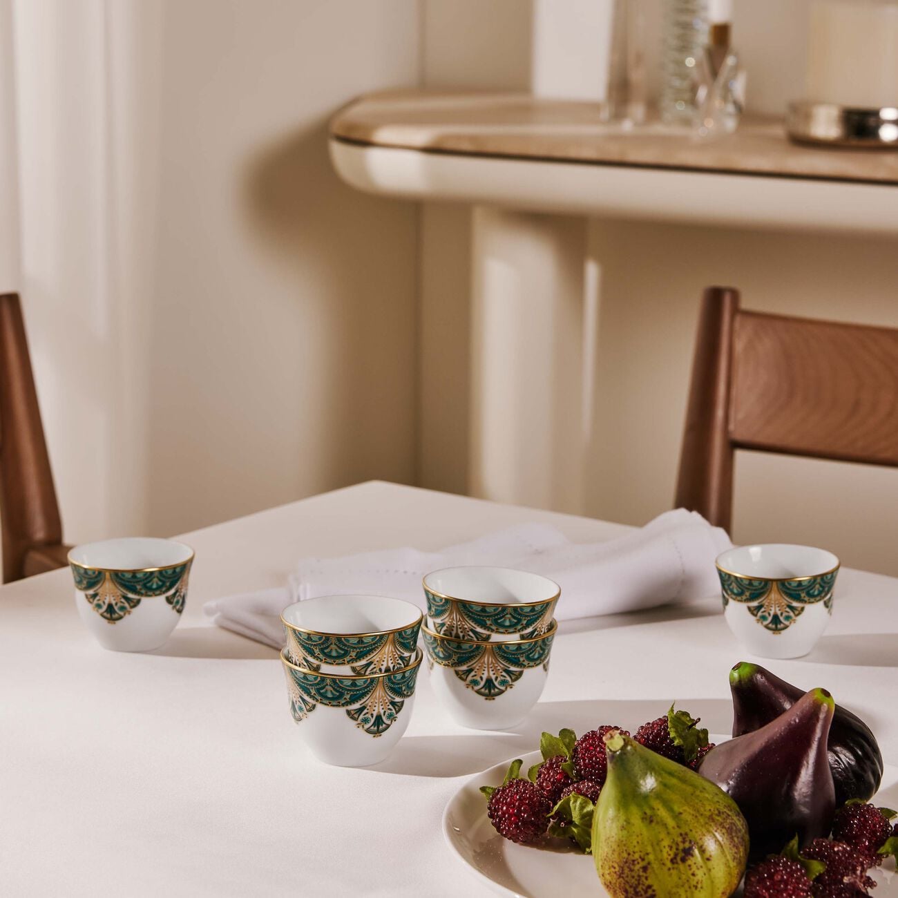 haviland r ves du nil arabic coffee cup green set of 6