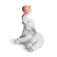 Classic Elephant Basket Figurine, small