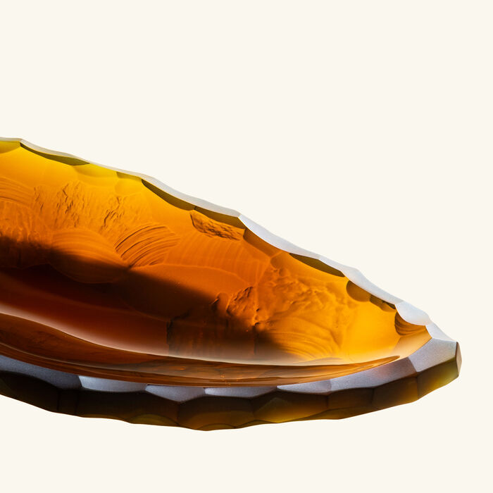 lalique terramineral silex centerpiece medium amber