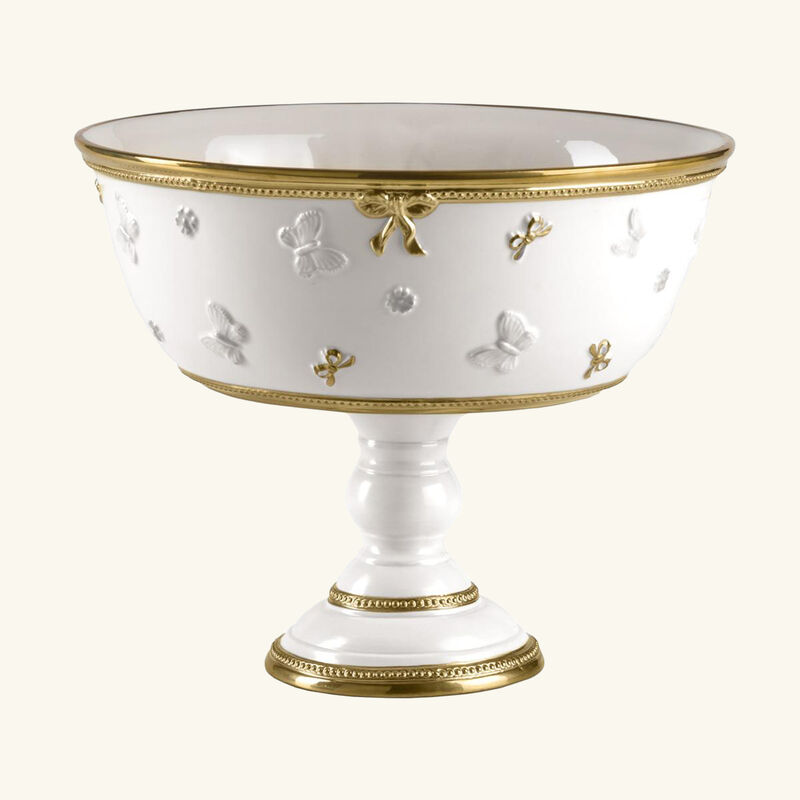 فيلاري وعاء الفاكهة باترفلاي بأقدام مرتفعة أبيض