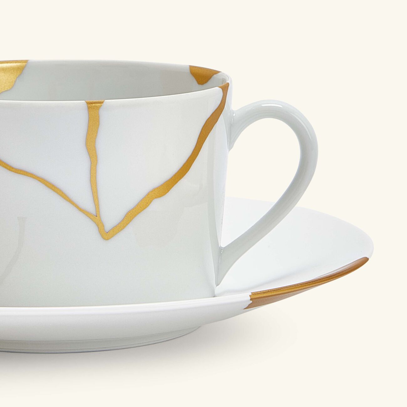 bernardaud kintsugi tea cup saucer gold set of 2