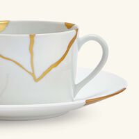 bernardaud kintsugi tea cup saucer gold set of 2