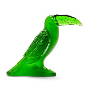 منحوتة طائر الطوقان باللون الأخضر مطلية بالبلاتينوم, medium