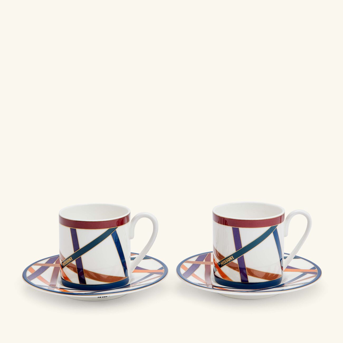 missoni home nastri coffee cup saucer pattern set of 2