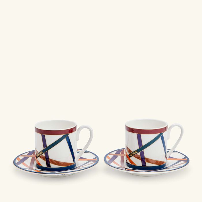 missoni home nastri coffee cup saucer pattern set of 2