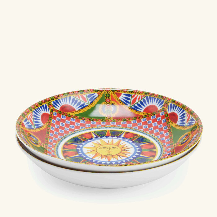 dolce gabbana casa carretto sun soup plate round 20cm set of 2
