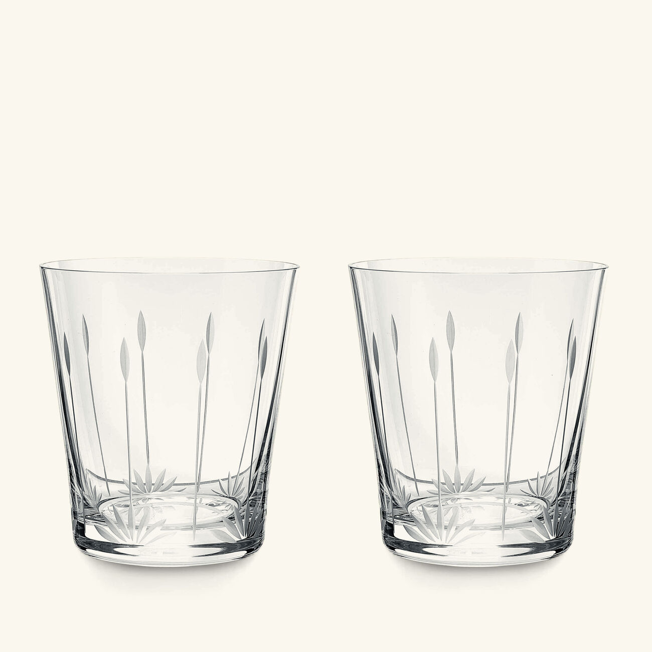 lalique lotus tumbler glass clear set of 2