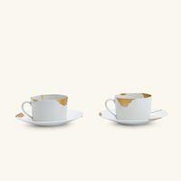 bernardaud kintsugi tea cup saucer gold set of 2