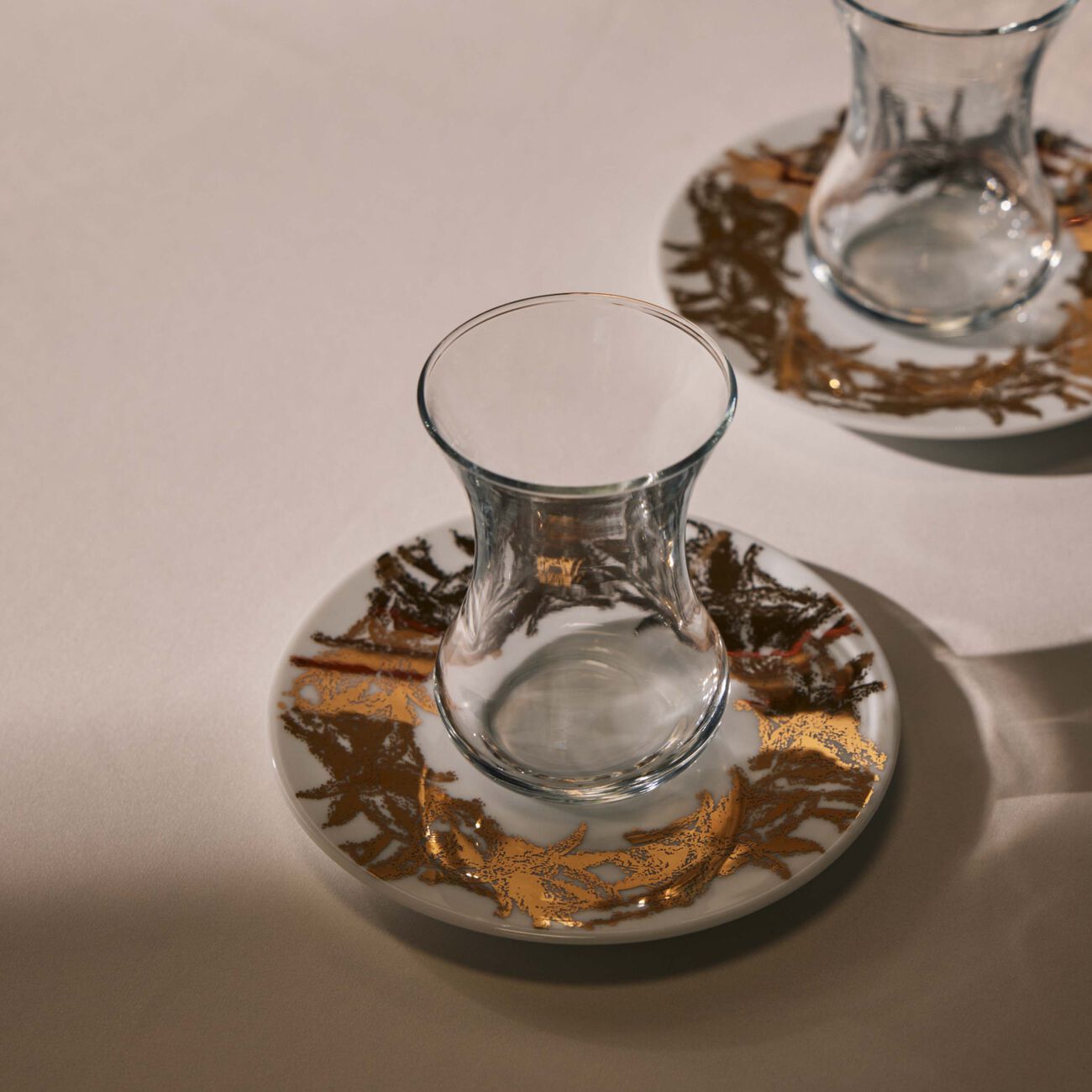 Tamrah by Razan Alazzouni Palm Arabic Tea Cup & Saucer Gold Set of 2 silsal tamrah by razan alazzouni palm arabic tea cup saucer gold set of 2