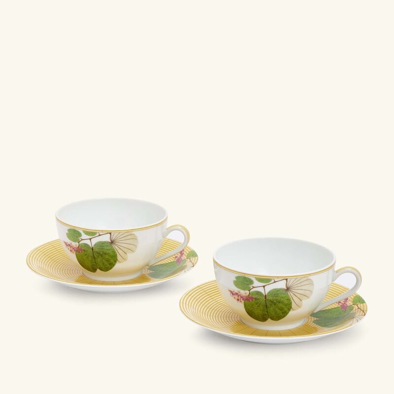Jardin Indien Tea Cup & Saucer Green Set Of 2 bernardaud jardin indien tea cup saucer green set of 2